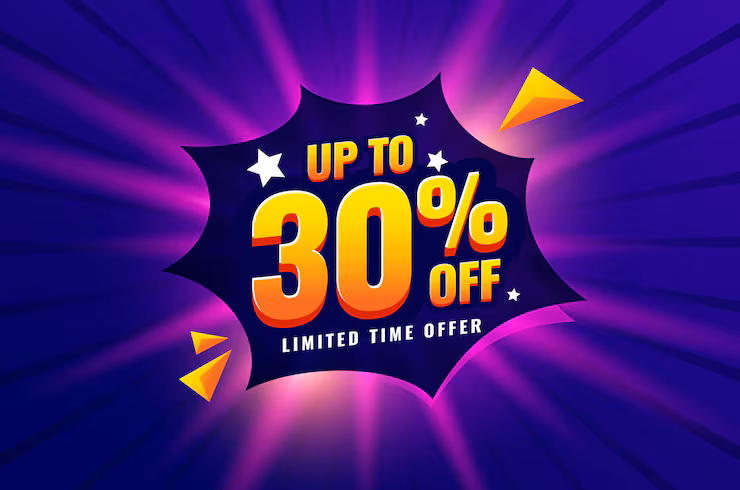 Special offer - up to 30% off, limited time